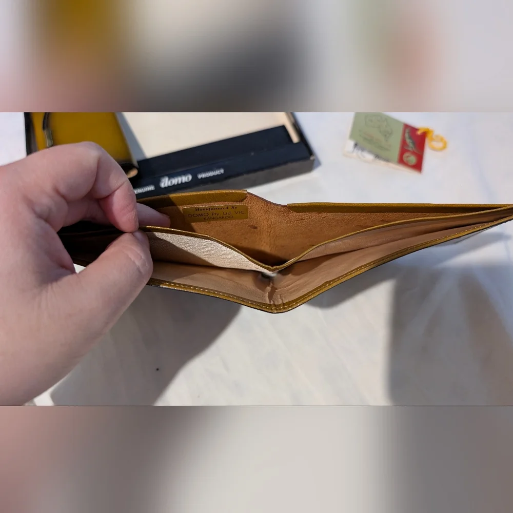 Rare Vintage Domo Kangaroo Skin Wallet And Key Holder set, made in Australia